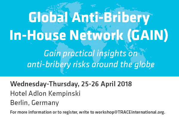 The Global Anti-Bribery In-House Network 2018 (GAIN)